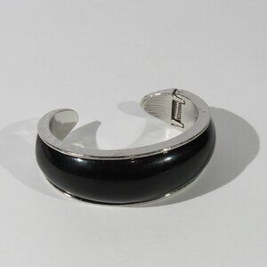 Silver Tone and Black Riva Cuff Bracelet